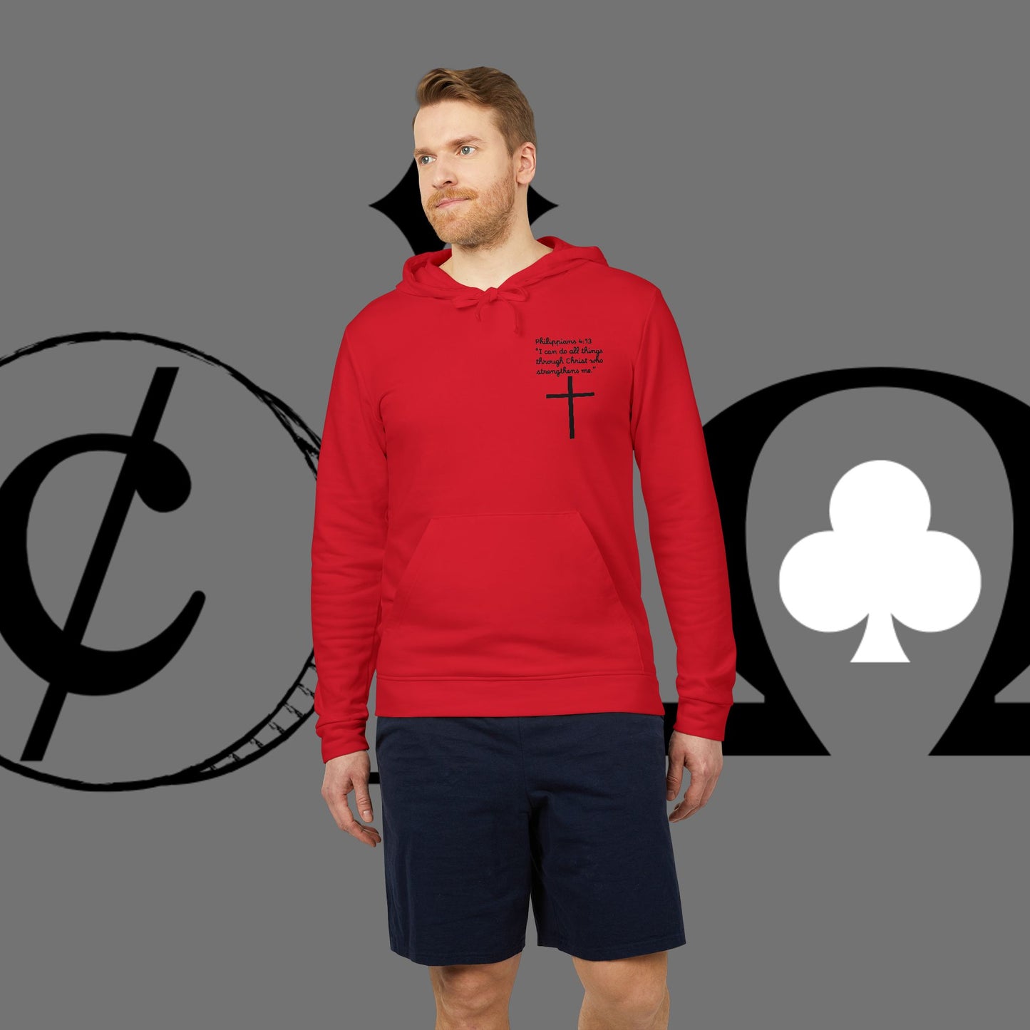 Christian Cross Hoodie — "Go At" Graphic Spiritual Sweatshirt