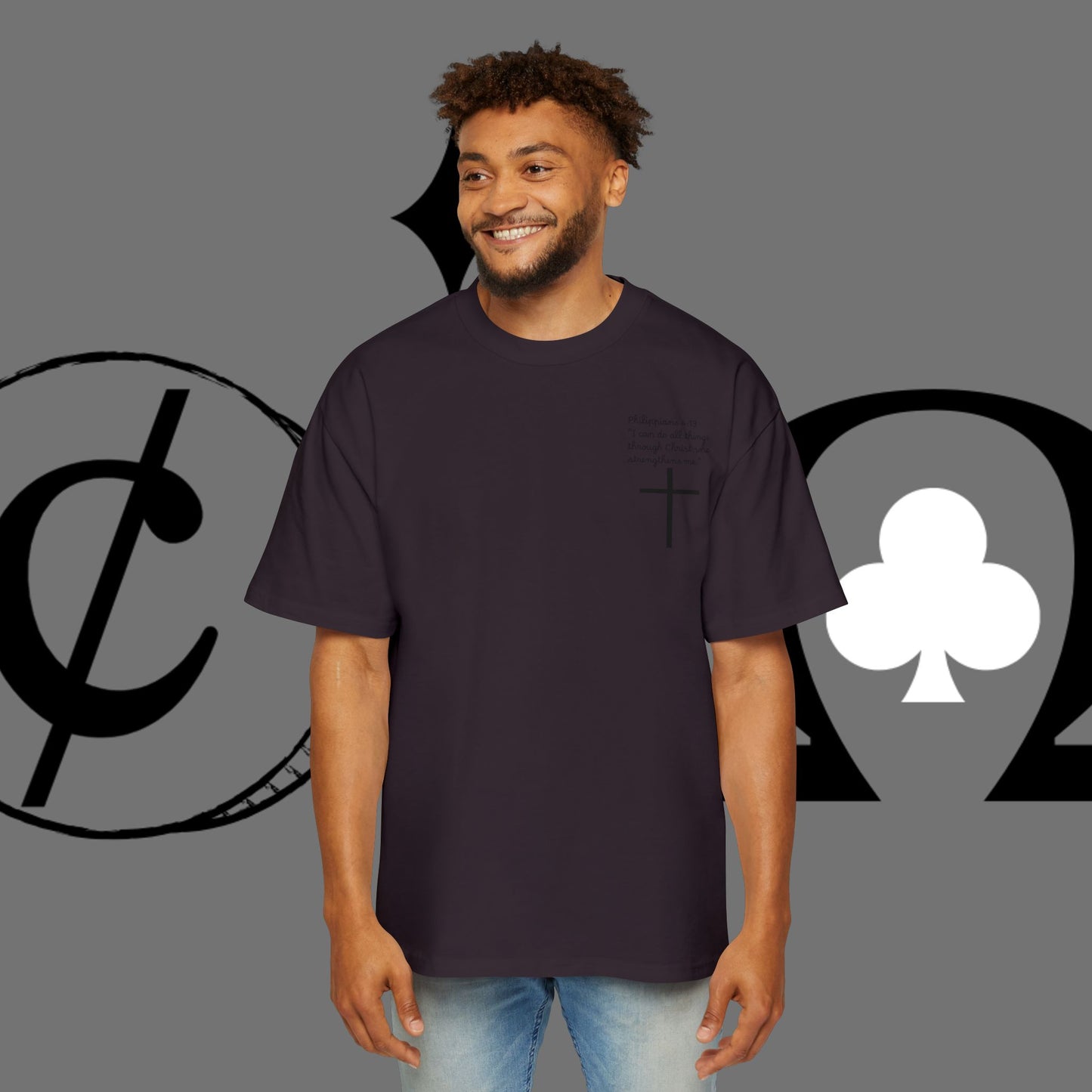 Action Symbol Tee — Minimal Graphic Men's Oversized T-Shirt