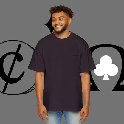 Action Symbol Tee — Minimal Graphic Men's Oversized T-Shirt