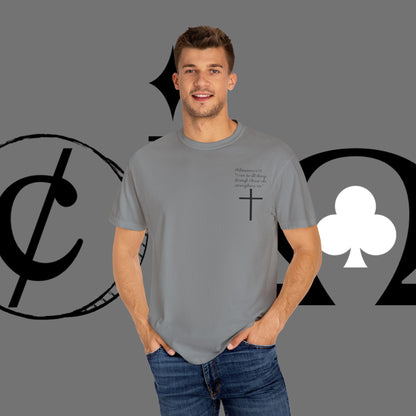 God First Cross T-Shirt — Faith-Based Christian Tee ("God First" Back Print)