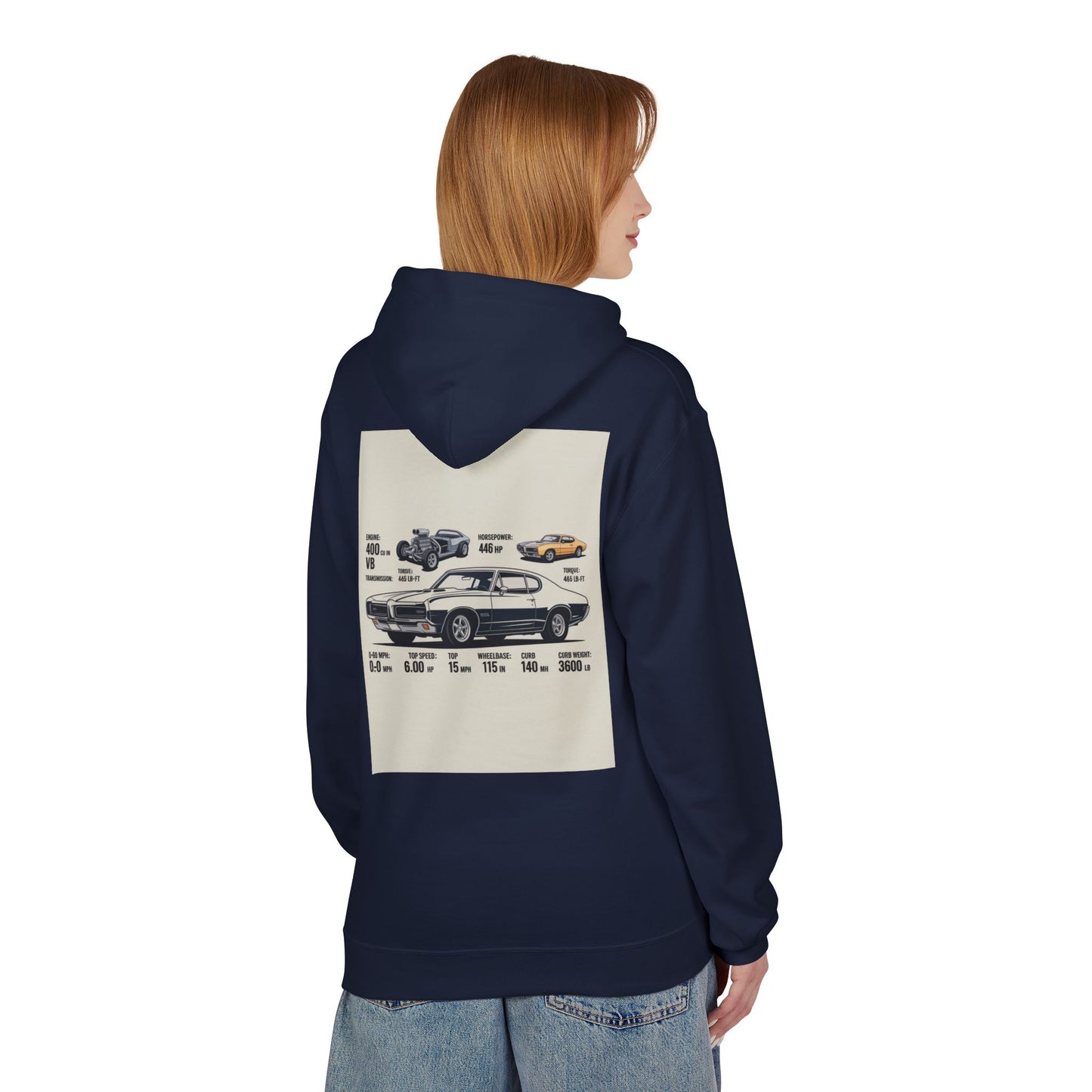 Classic Muscle Car Hoodie — Vintage Camaro Diagram Print
