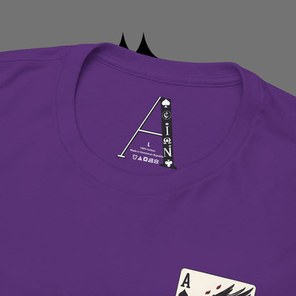 Ace of Crows T‑Shirt — Gothic Playing Card Tee with Raven & Blood Drop Design