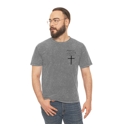 God First Mineral-Wash T-Shirt — Cross Christian Faith Tee