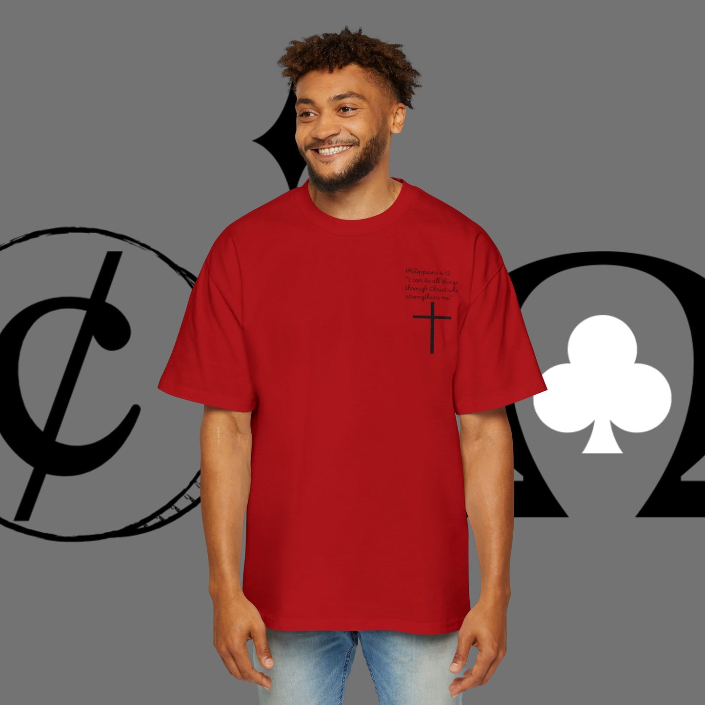 Action Symbol Tee — Minimal Graphic Men's Oversized T-Shirt