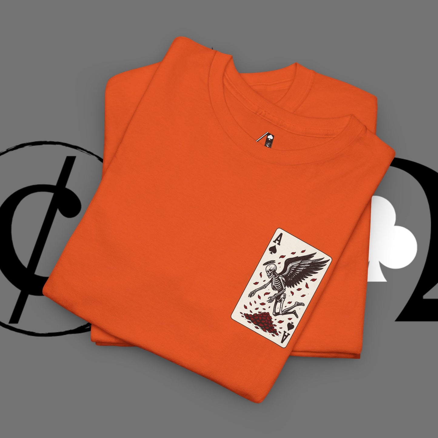 Ace of Crows T‑Shirt — Gothic Playing Card Tee with Raven & Blood Drop Design