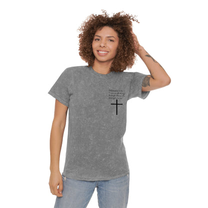 God First Mineral-Wash T-Shirt — Cross Christian Faith Tee