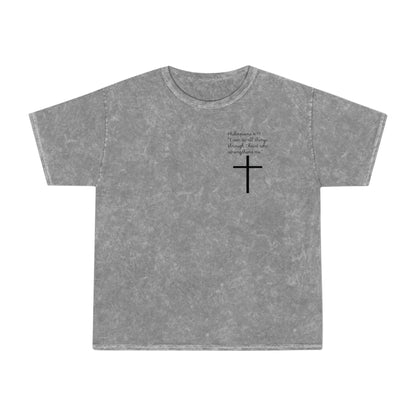 God First Mineral-Wash T-Shirt — Cross Christian Faith Tee