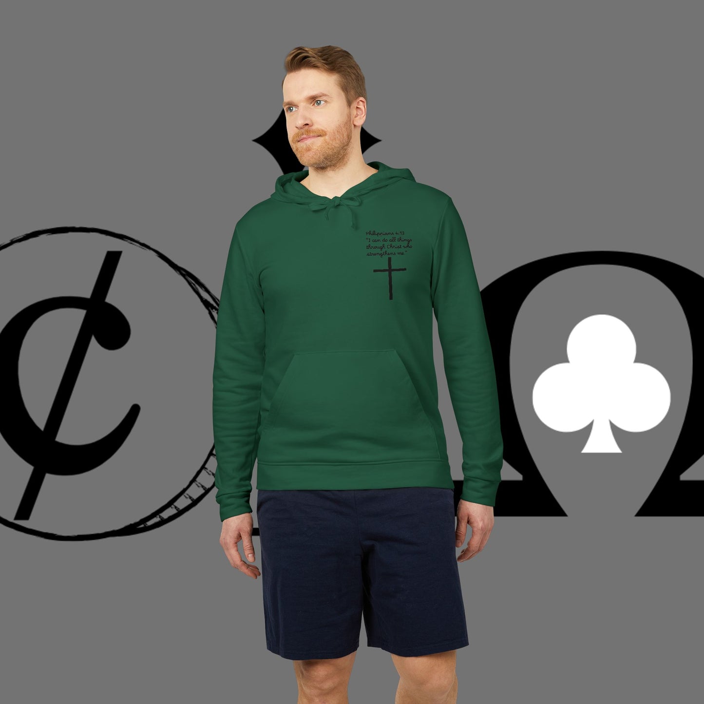 Christian Cross Hoodie — "Go At" Graphic Spiritual Sweatshirt