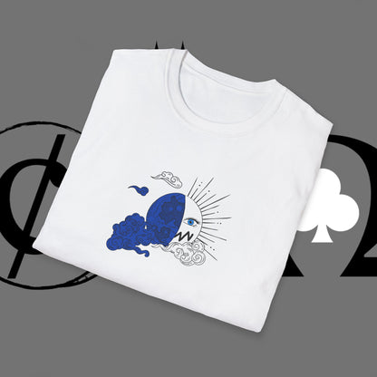 Ocean Wave Graphic T-Shirt — Blue Surf Sunset Design