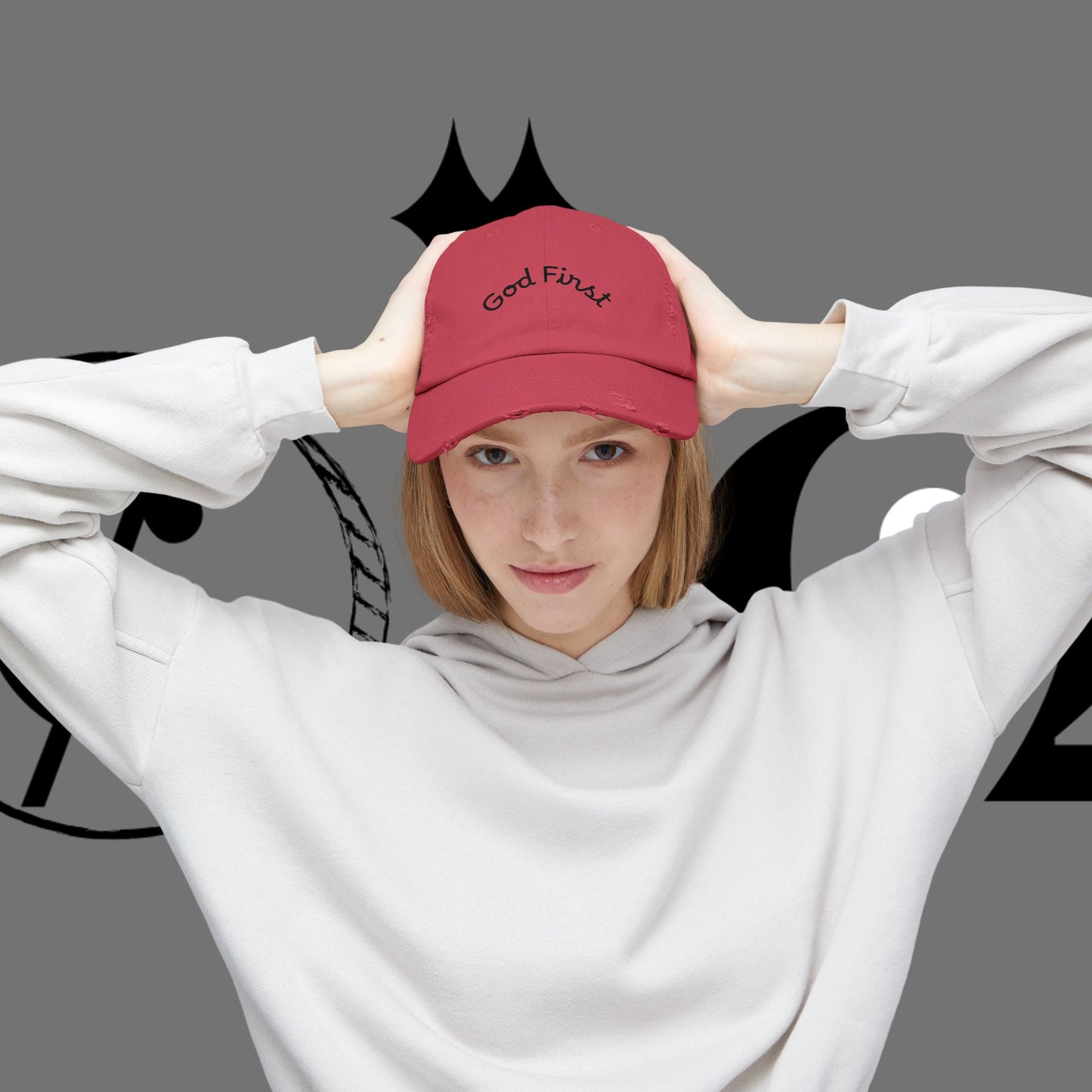 God First Distressed Dad Hat