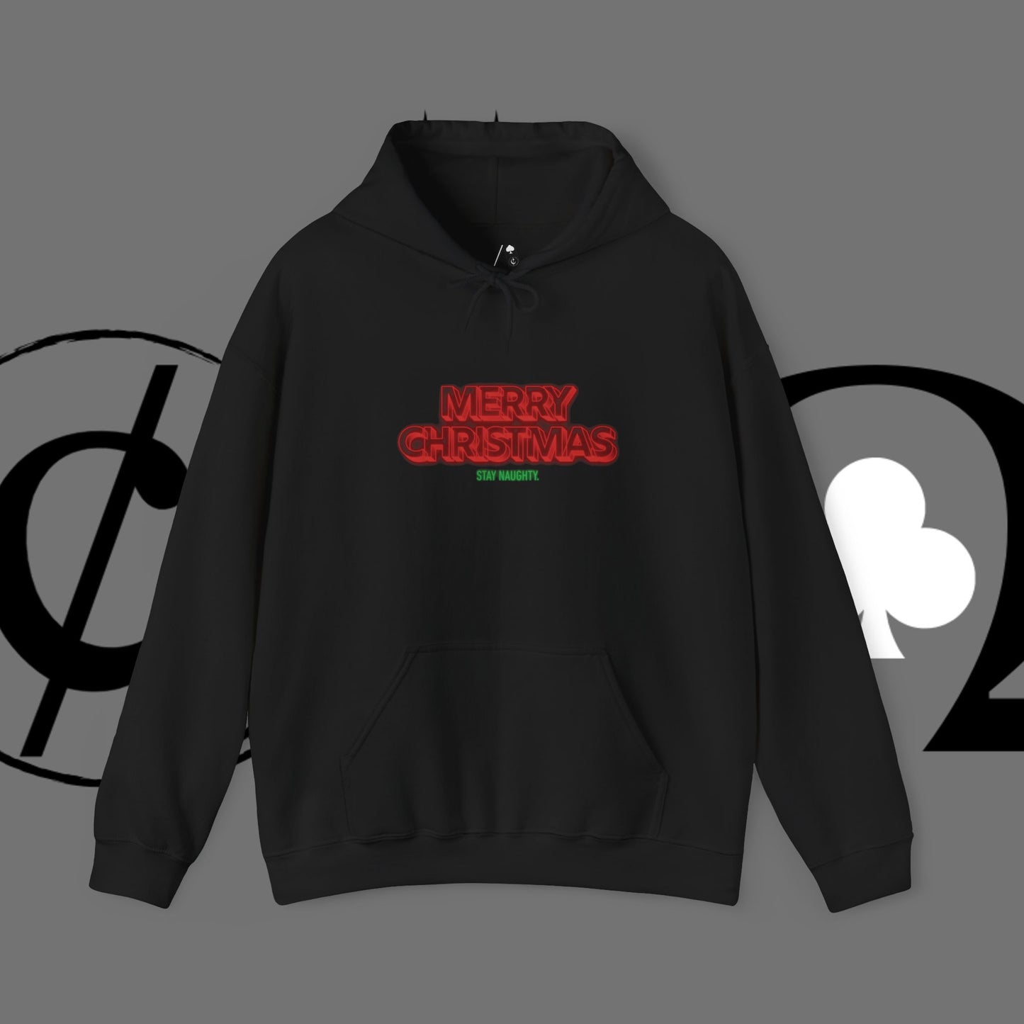 Christmas Hoodie — 'Merry Christmas' Front & 'Naughty is the New Nice' Back Holiday Hoodie