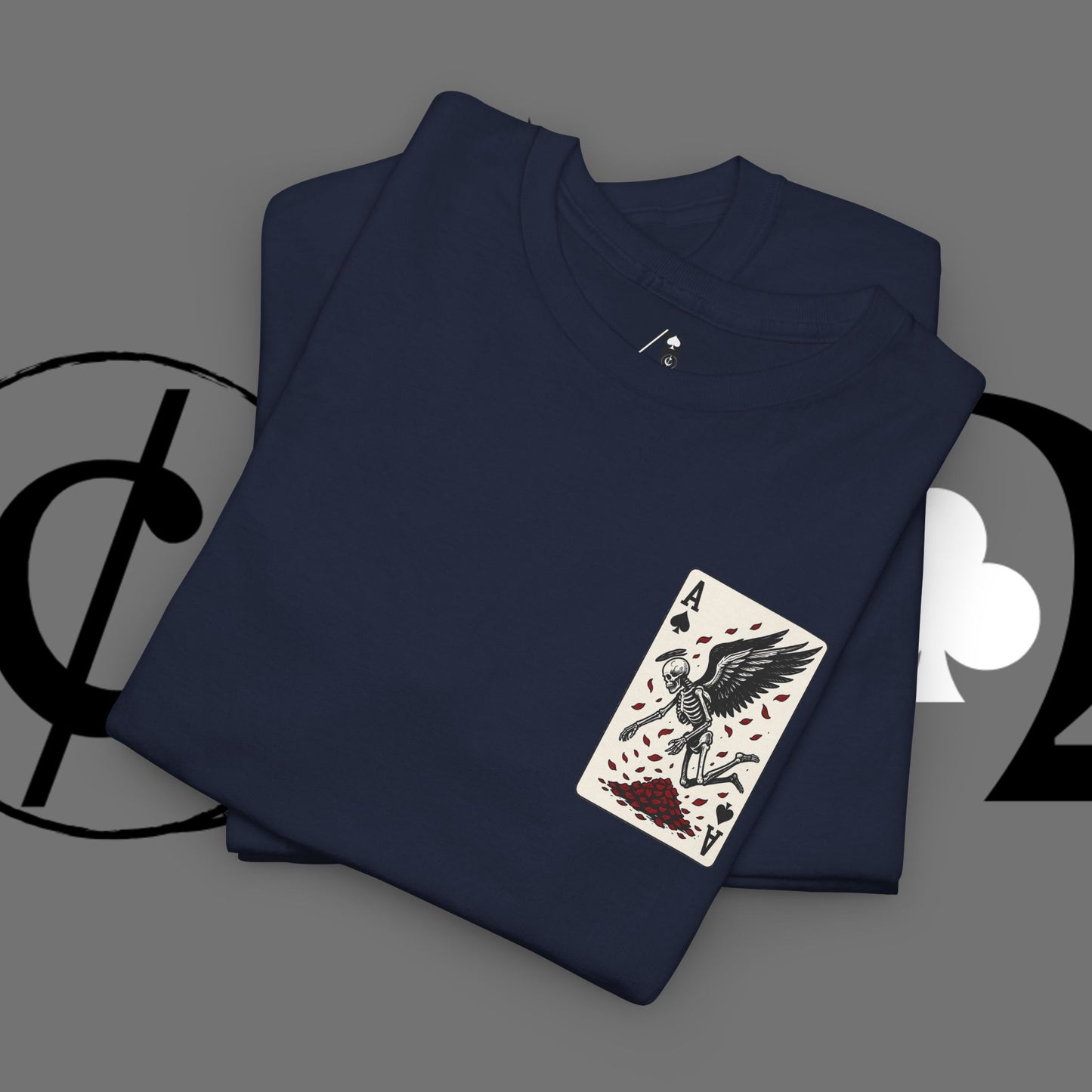 Ace of Crows T‑Shirt — Gothic Playing Card Tee with Raven & Blood Drop Design