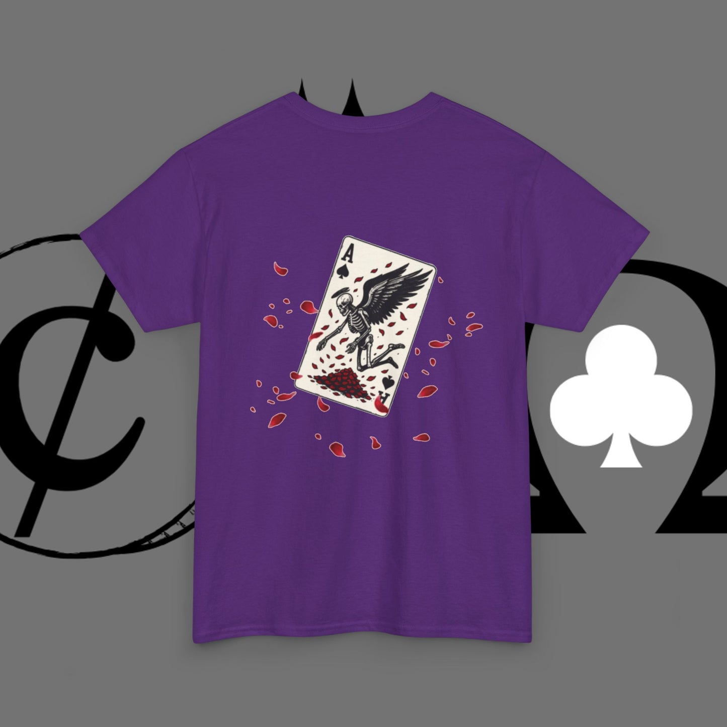 Ace of Crows T‑Shirt — Gothic Playing Card Tee with Raven & Blood Drop Design