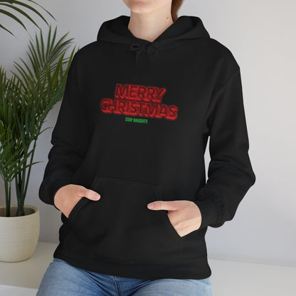 Christmas Hoodie — 'Merry Christmas' Front & 'Naughty is the New Nice' Back Holiday Hoodie