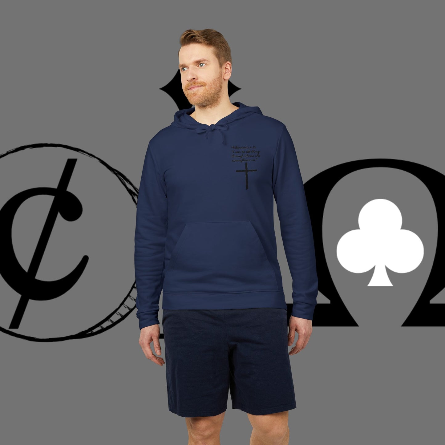 Christian Cross Hoodie — "Go At" Graphic Spiritual Sweatshirt