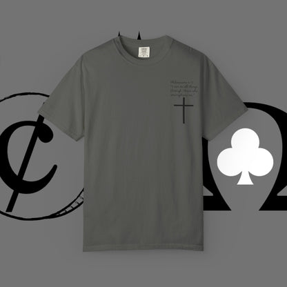 God First Cross T-Shirt — Faith-Based Christian Tee ("God First" Back Print)