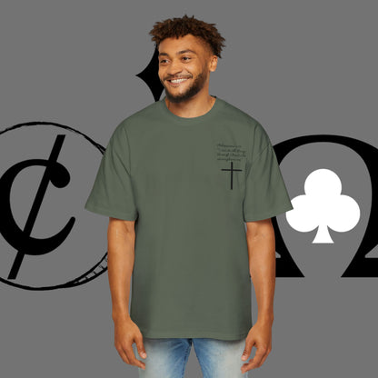 Action Symbol Tee — Minimal Graphic Men's Oversized T-Shirt