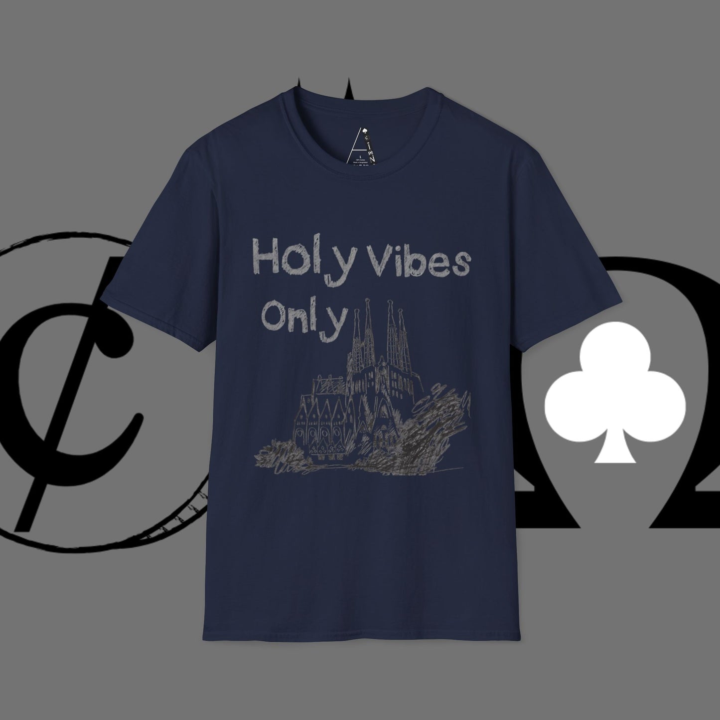 Christian Cross T-Shirt — Grunge Crown of Thorns Design