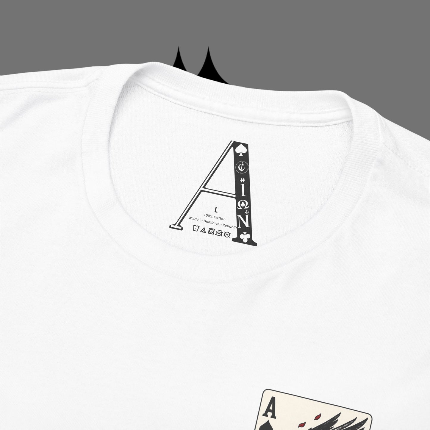 Ace of Crows T‑Shirt — Gothic Playing Card Tee with Raven & Blood Drop Design