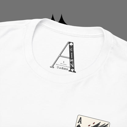 Ace of Crows T‑Shirt — Gothic Playing Card Tee with Raven & Blood Drop Design