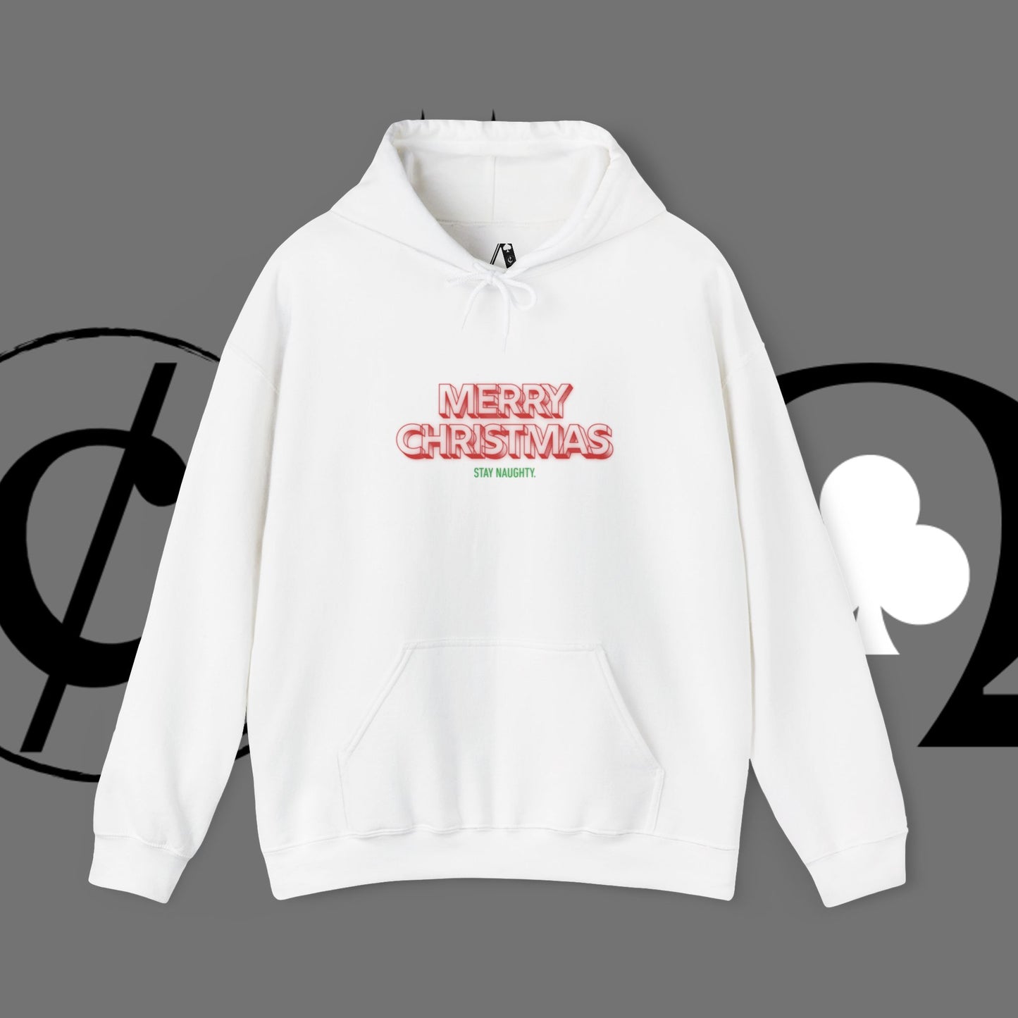 Christmas Hoodie — 'Merry Christmas' Front & 'Naughty is the New Nice' Back Holiday Hoodie