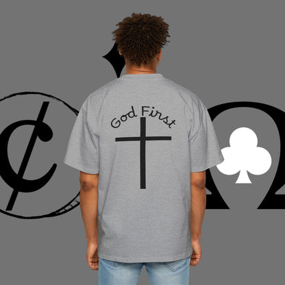 Action Symbol Tee — Minimal Graphic Men's Oversized T-Shirt