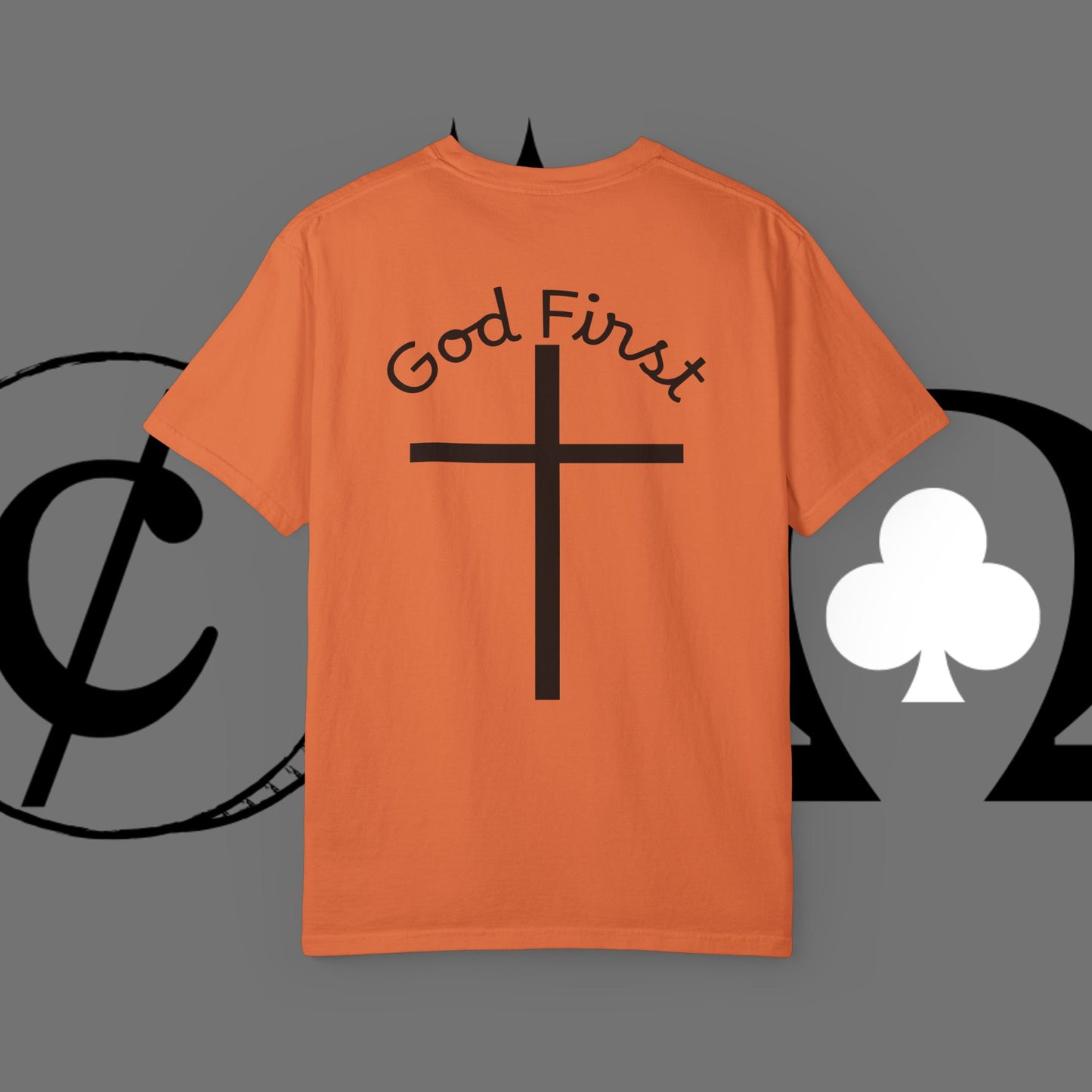 God First Cross T-Shirt — Faith-Based Christian Tee ("God First" Back Print)