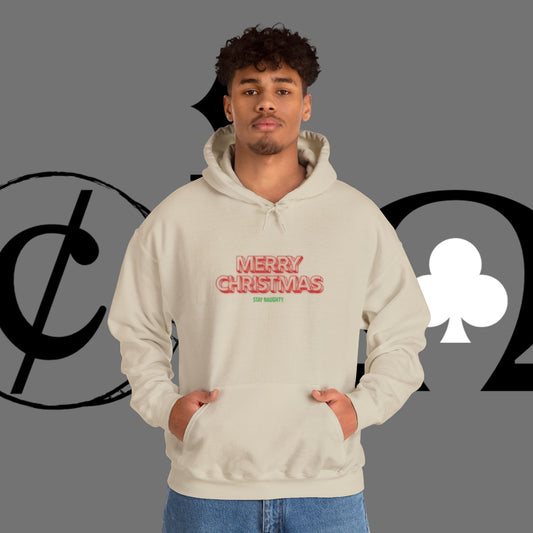 Christmas Hoodie — 'Merry Christmas' Front & 'Naughty is the New Nice' Back Holiday Hoodie