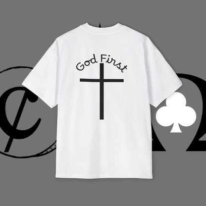 Action Symbol Tee — Minimal Graphic Men's Oversized T-Shirt