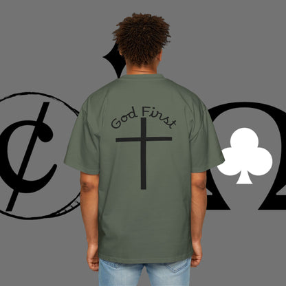 Action Symbol Tee — Minimal Graphic Men's Oversized T-Shirt