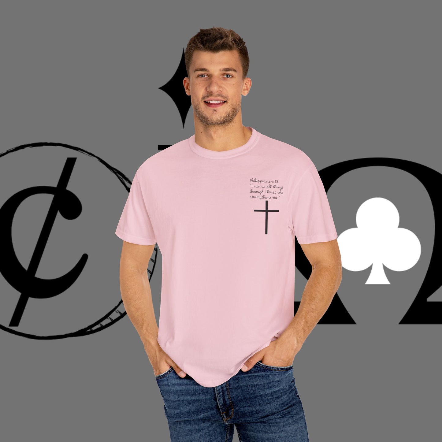God First Cross T-Shirt — Faith-Based Christian Tee ("God First" Back Print)