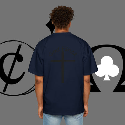 Action Symbol Tee — Minimal Graphic Men's Oversized T-Shirt