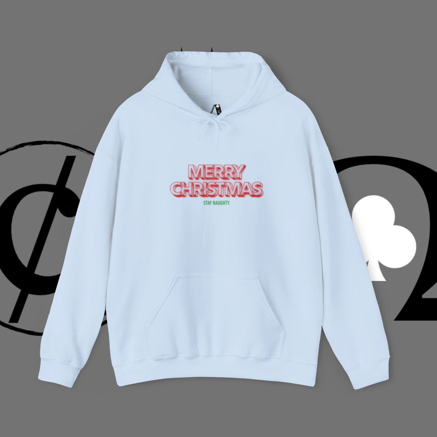 Christmas Hoodie — 'Merry Christmas' Front & 'Naughty is the New Nice' Back Holiday Hoodie