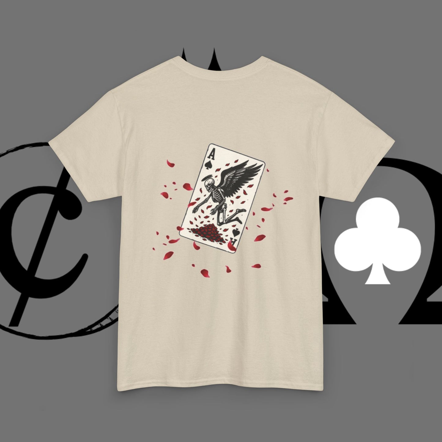 Ace of Crows T‑Shirt — Gothic Playing Card Tee with Raven & Blood Drop Design