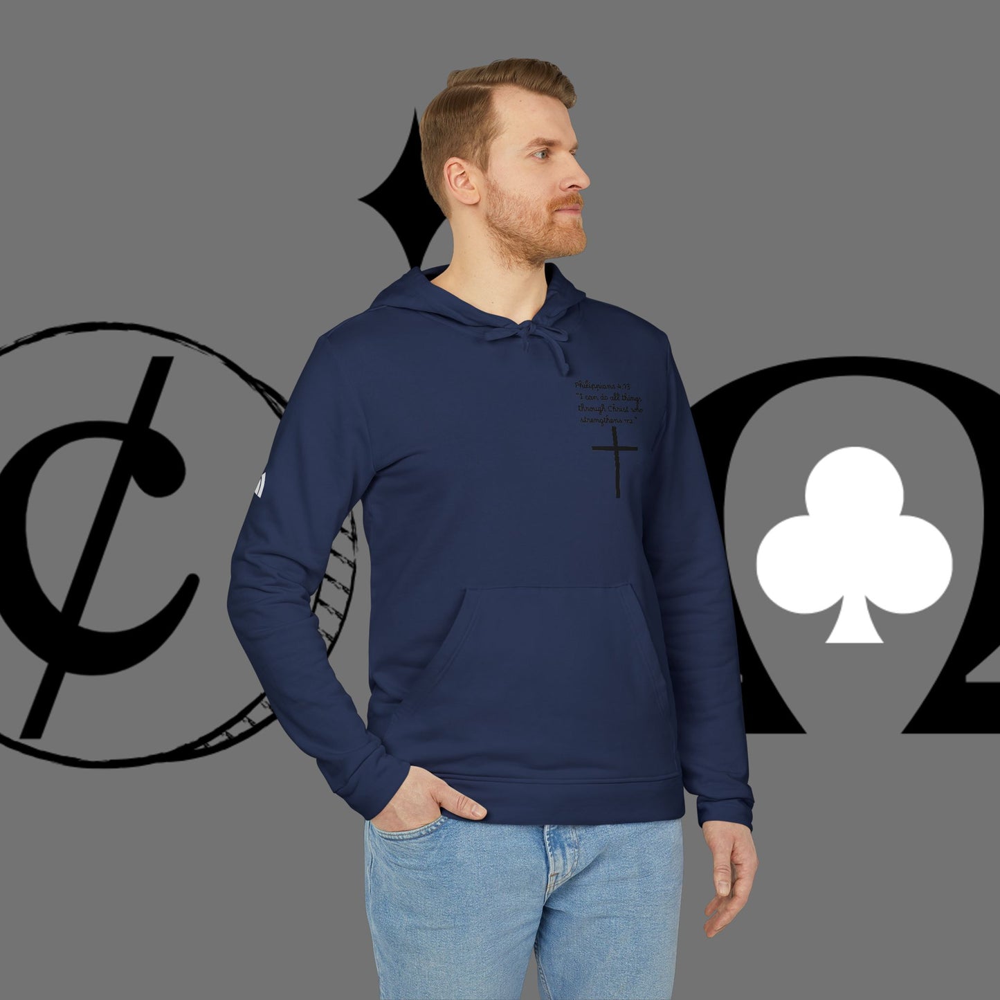 Christian Cross Hoodie — "Go At" Graphic Spiritual Sweatshirt