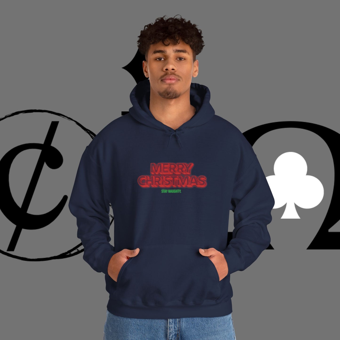 Christmas Hoodie — 'Merry Christmas' Front & 'Naughty is the New Nice' Back Holiday Hoodie