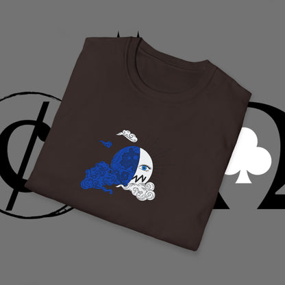 Ocean Wave Graphic T-Shirt — Blue Surf Sunset Design