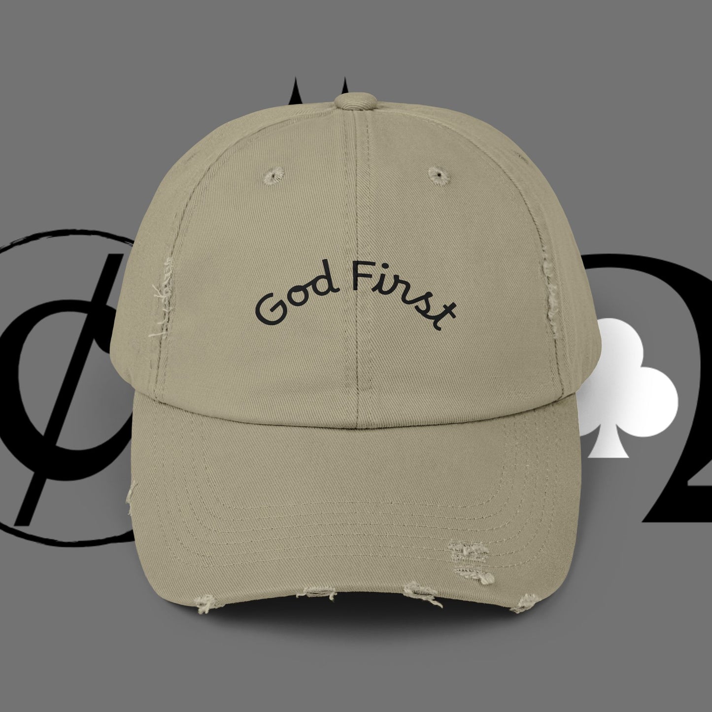God First Distressed Dad Hat