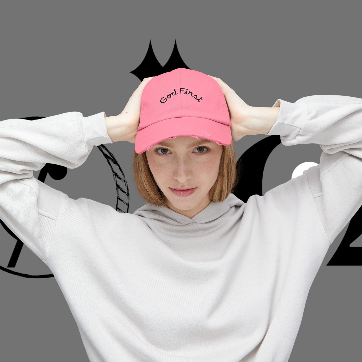 God First Distressed Dad Hat