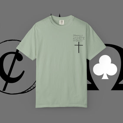 God First Cross T-Shirt — Faith-Based Christian Tee ("God First" Back Print)