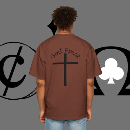 Action Symbol Tee — Minimal Graphic Men's Oversized T-Shirt