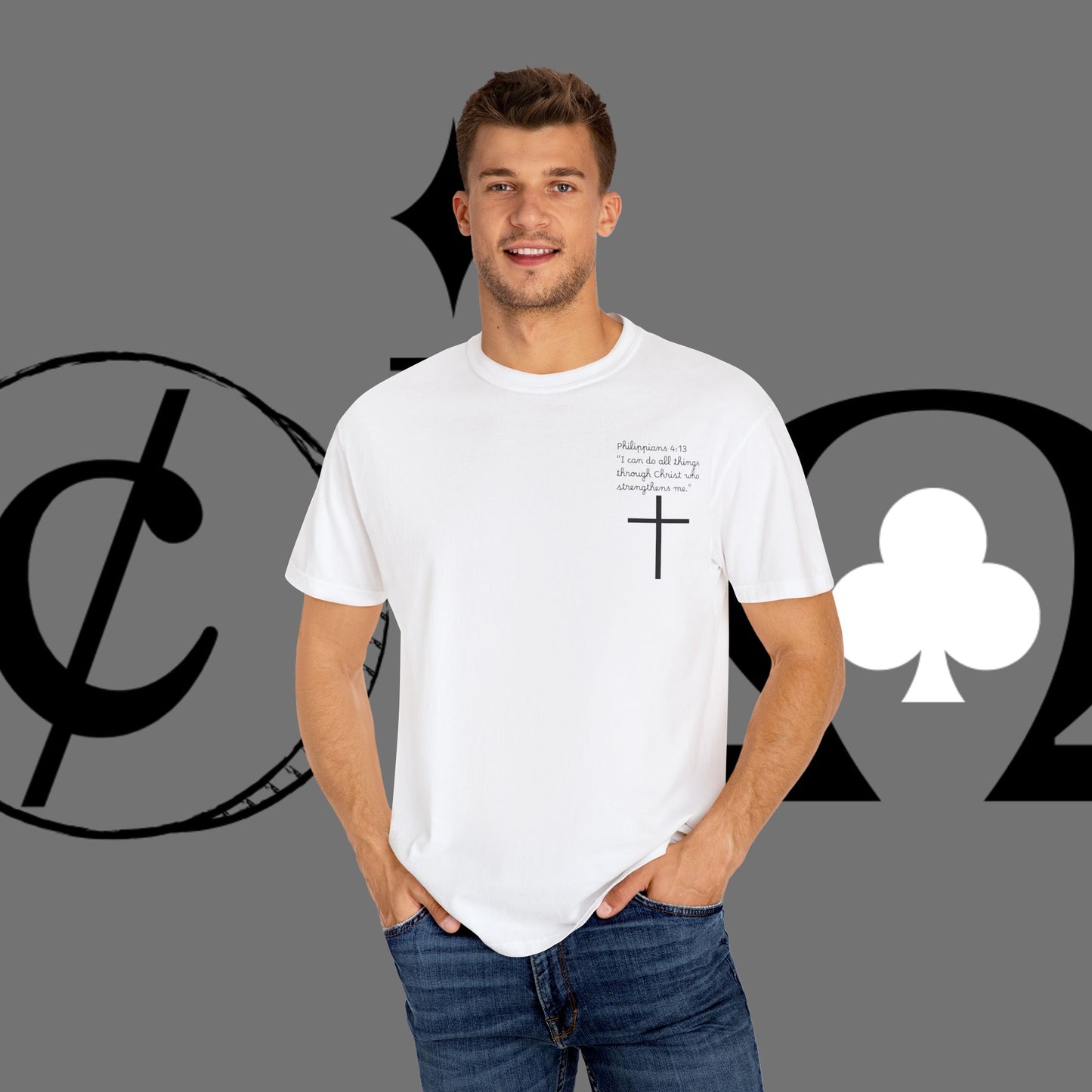 God First Cross T-Shirt — Faith-Based Christian Tee ("God First" Back Print)
