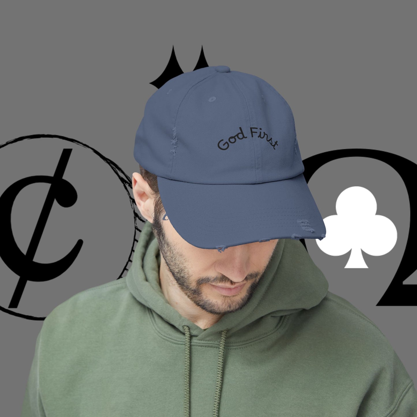 God First Distressed Dad Hat