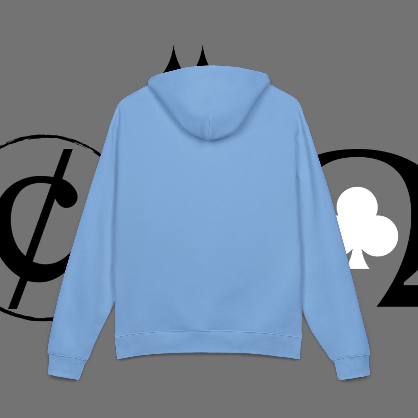 Diamond Floral Hoodie — Minimal White Relaxed Hoodie with Black Floral Emblem