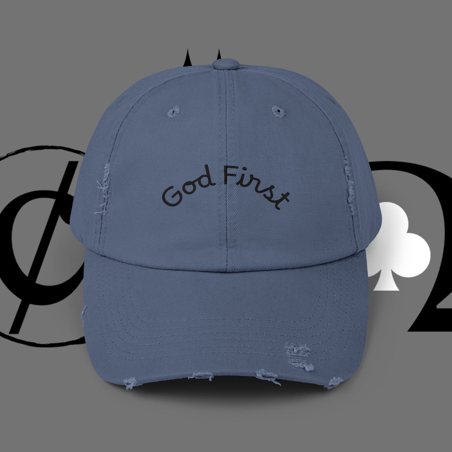 God First Distressed Dad Hat