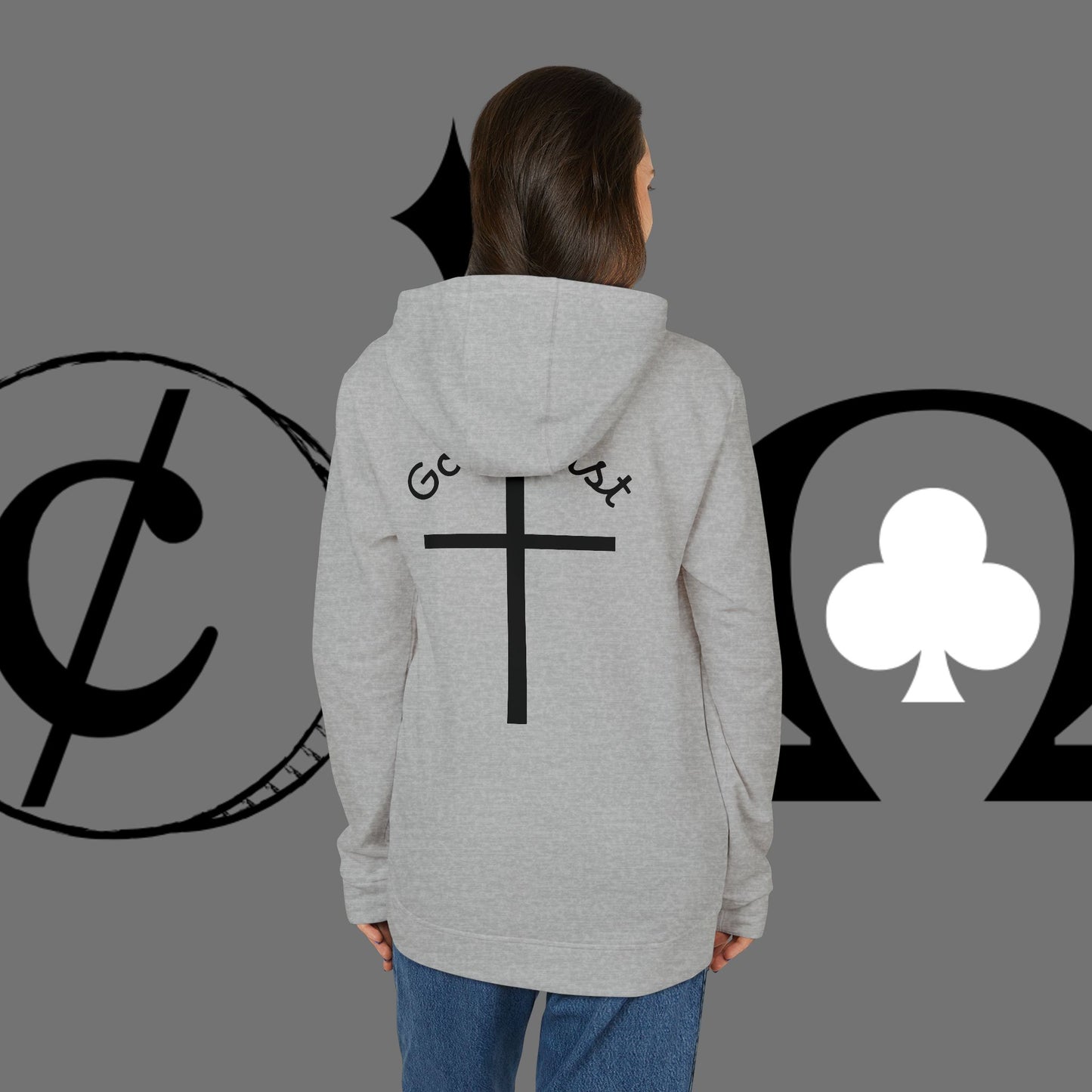 Christian Cross Hoodie — "Go At" Graphic Spiritual Sweatshirt
