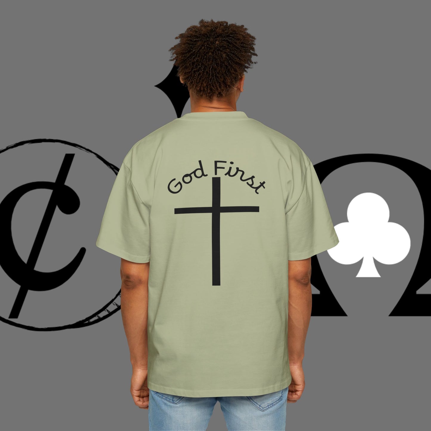 Action Symbol Tee — Minimal Graphic Men's Oversized T-Shirt