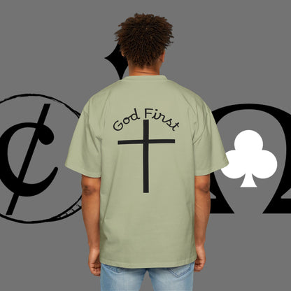 Action Symbol Tee — Minimal Graphic Men's Oversized T-Shirt