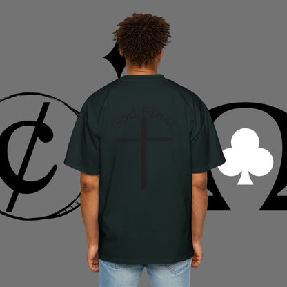 Action Symbol Tee — Minimal Graphic Men's Oversized T-Shirt