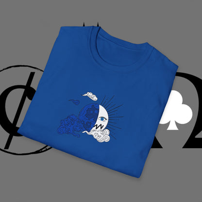 Ocean Wave Graphic T-Shirt — Blue Surf Sunset Design